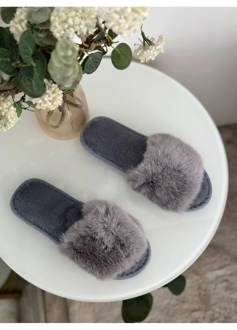 Серые тапочки No Brand