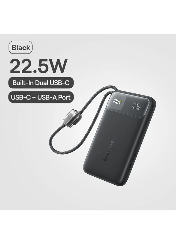 Зовнішній акумулятор Power Bank EnerFill FC11 10000mAh 22.5W E00304 чорний Baseus (388771391)