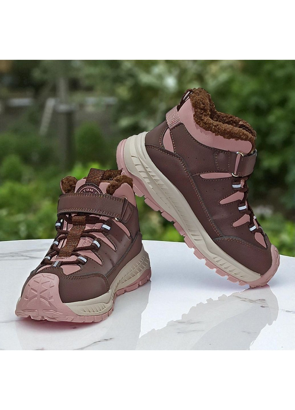 Зимові черевики на овчині для дівчинки, дутики на липучках, зимові хайтопи для дівчинки Tom.M (367049734)
