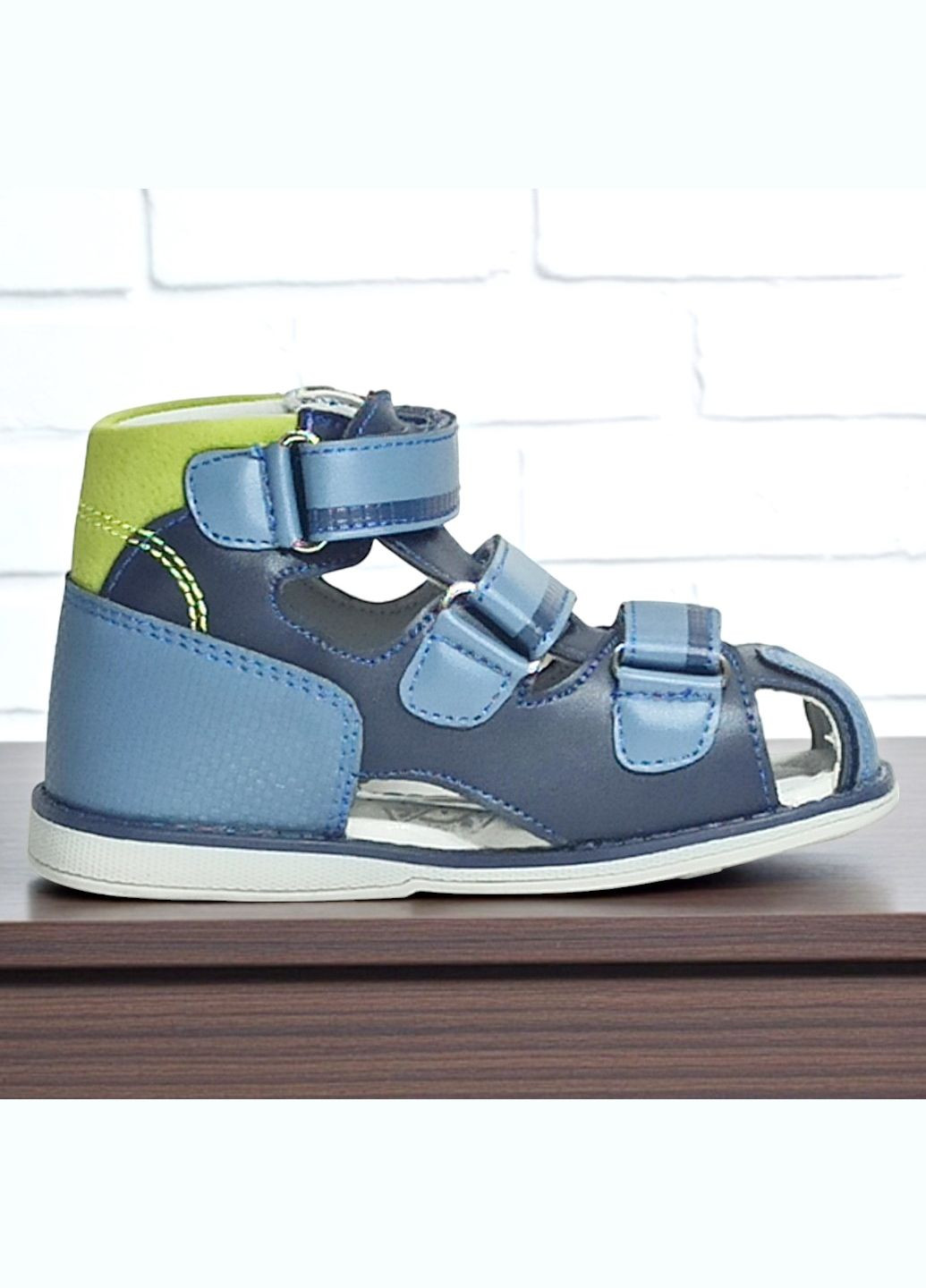 Синие повседневные закрытые ортопедические босоножки сандалии на липучках для мальчика том м Tom.M на липучке