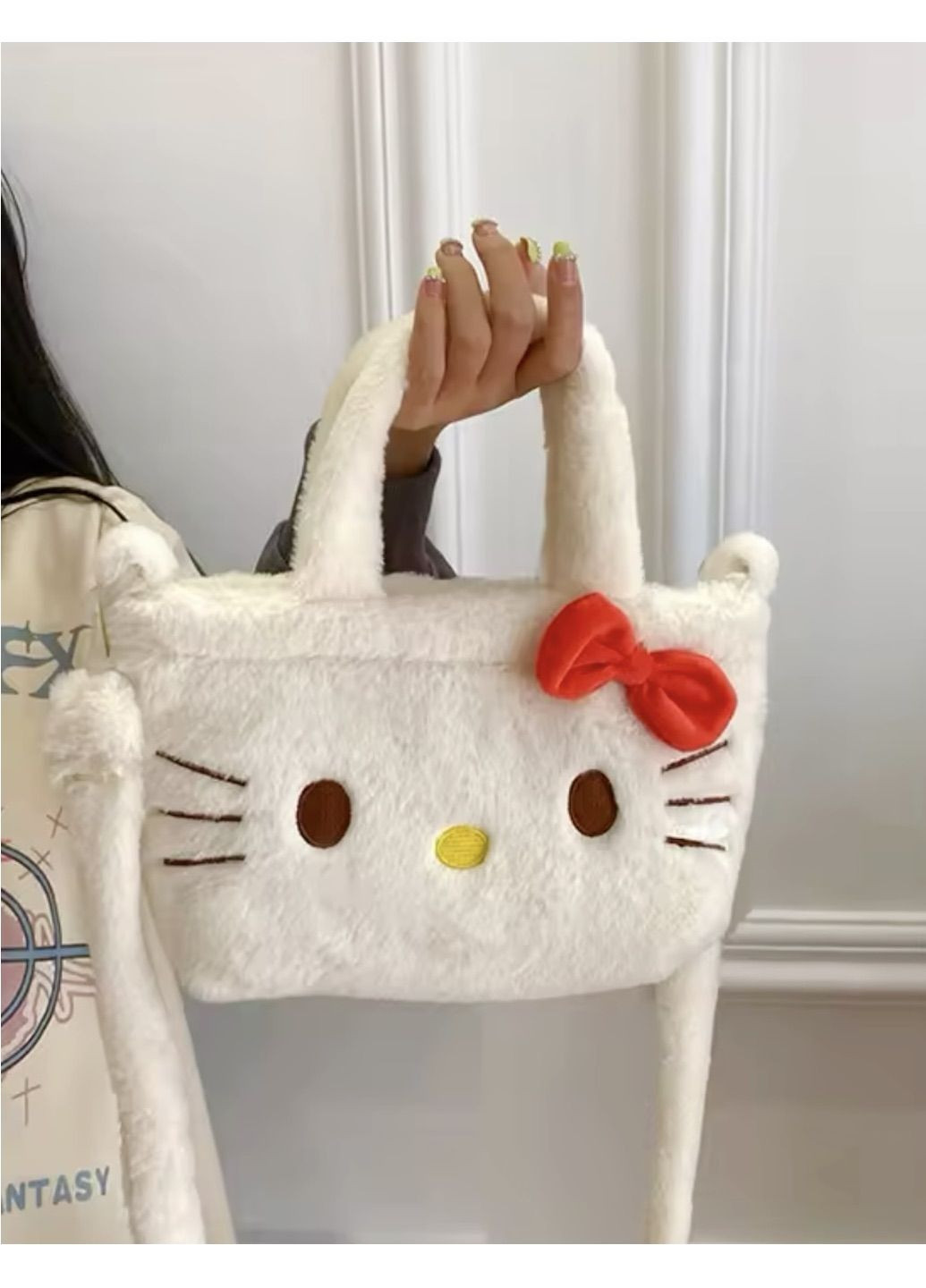 Детская сумка через плече плюшевая "Hello Kitty" (Хеллоу Китти) No Brand Сумка (302254545)