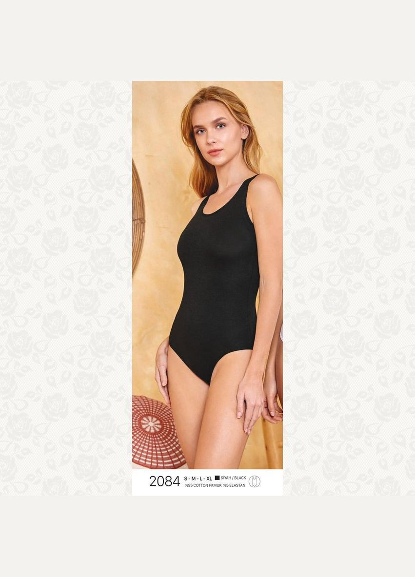 Жіноче боді, на широких брителях, чорного кольору, Berrak Боді, комбідрес (331901867)