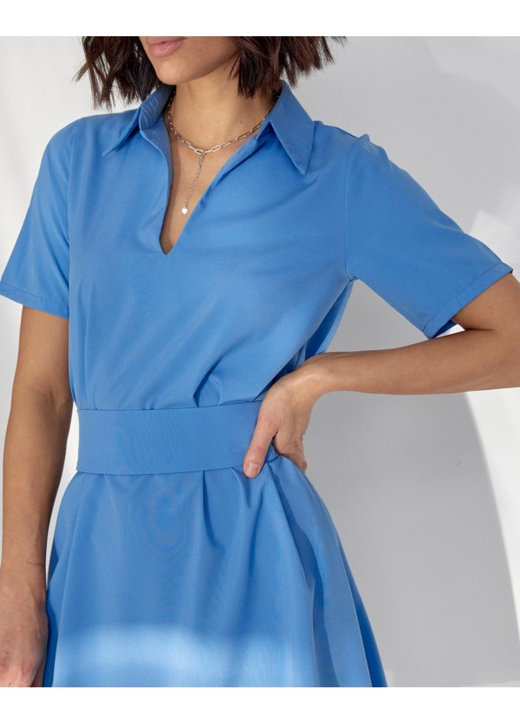 Голубое повседневный платье 14605 xl голубой ISSA PLUS