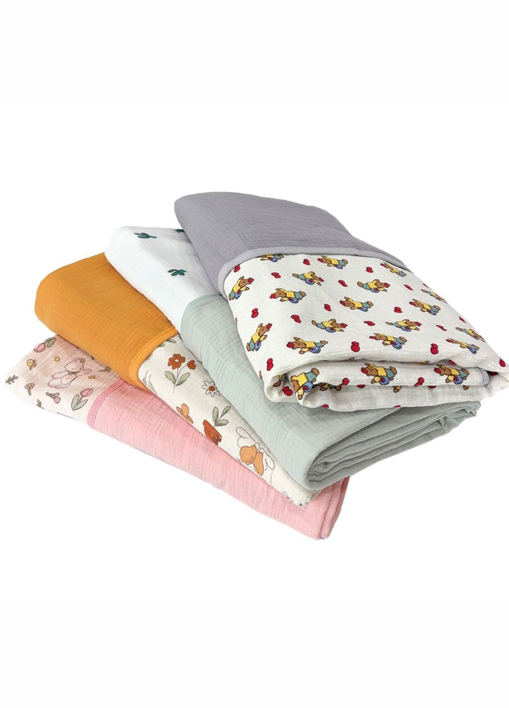 Плед Детский Хлопок Муслин 100х130 см - двухсторонний - Желтый Lovely Svi (336493748)