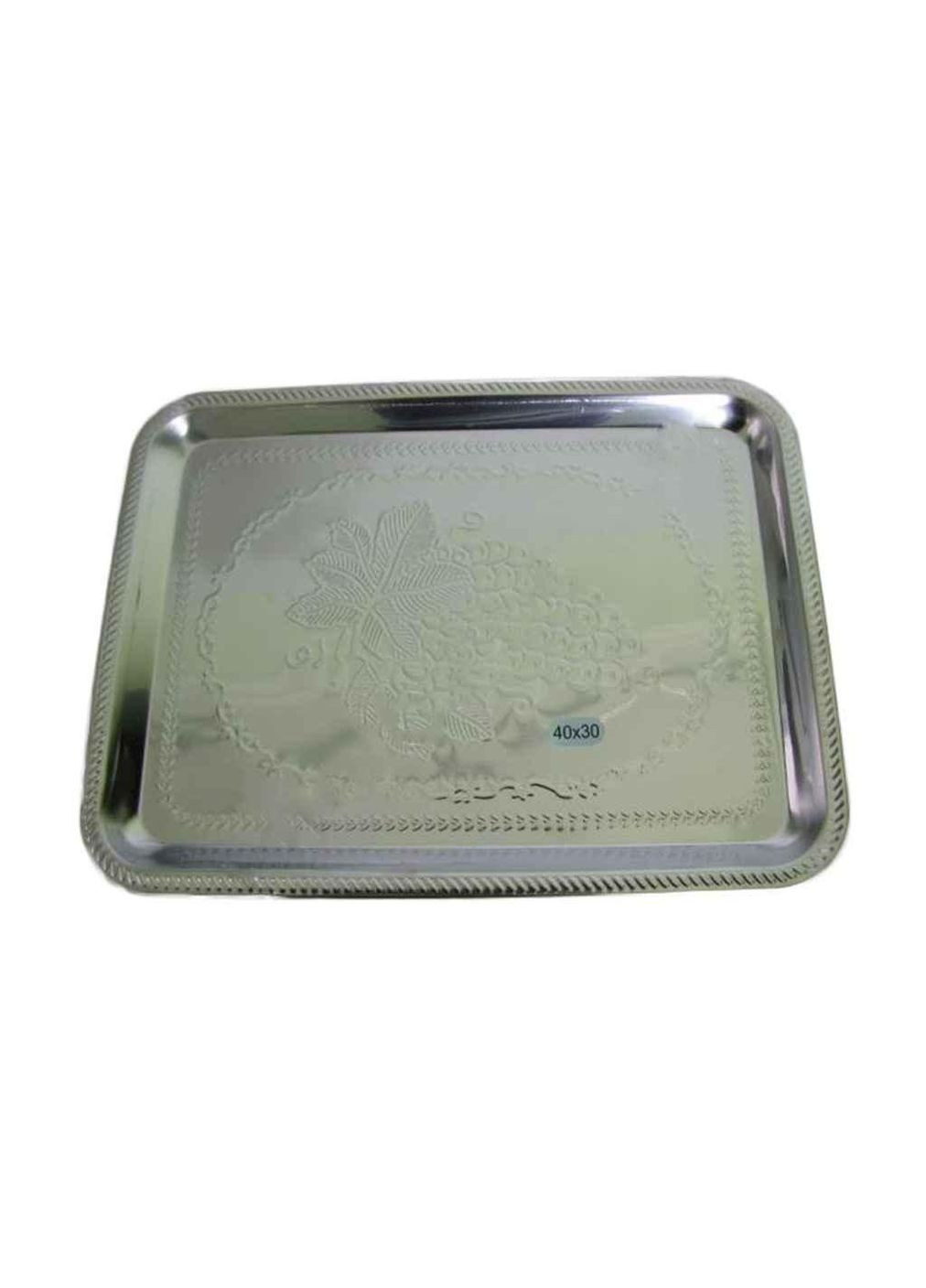 Піднос метал прямокутний 30х40х2см Виноград VT6-16010 17691 ТМ Vitol (304642661)