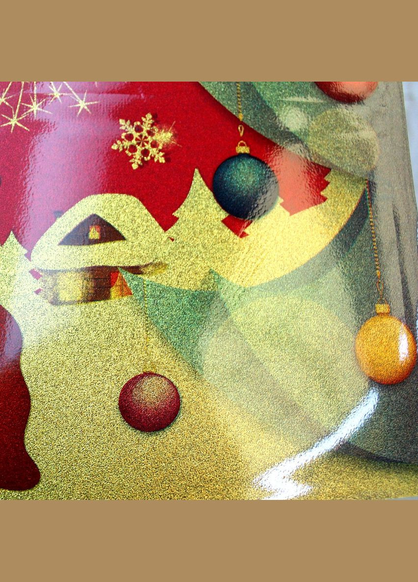 Новогодняя салфетка двухсторонняя Санта с блёстками 30*45 см НЕПРОМОКАЕМАЯ Hell (303210266)