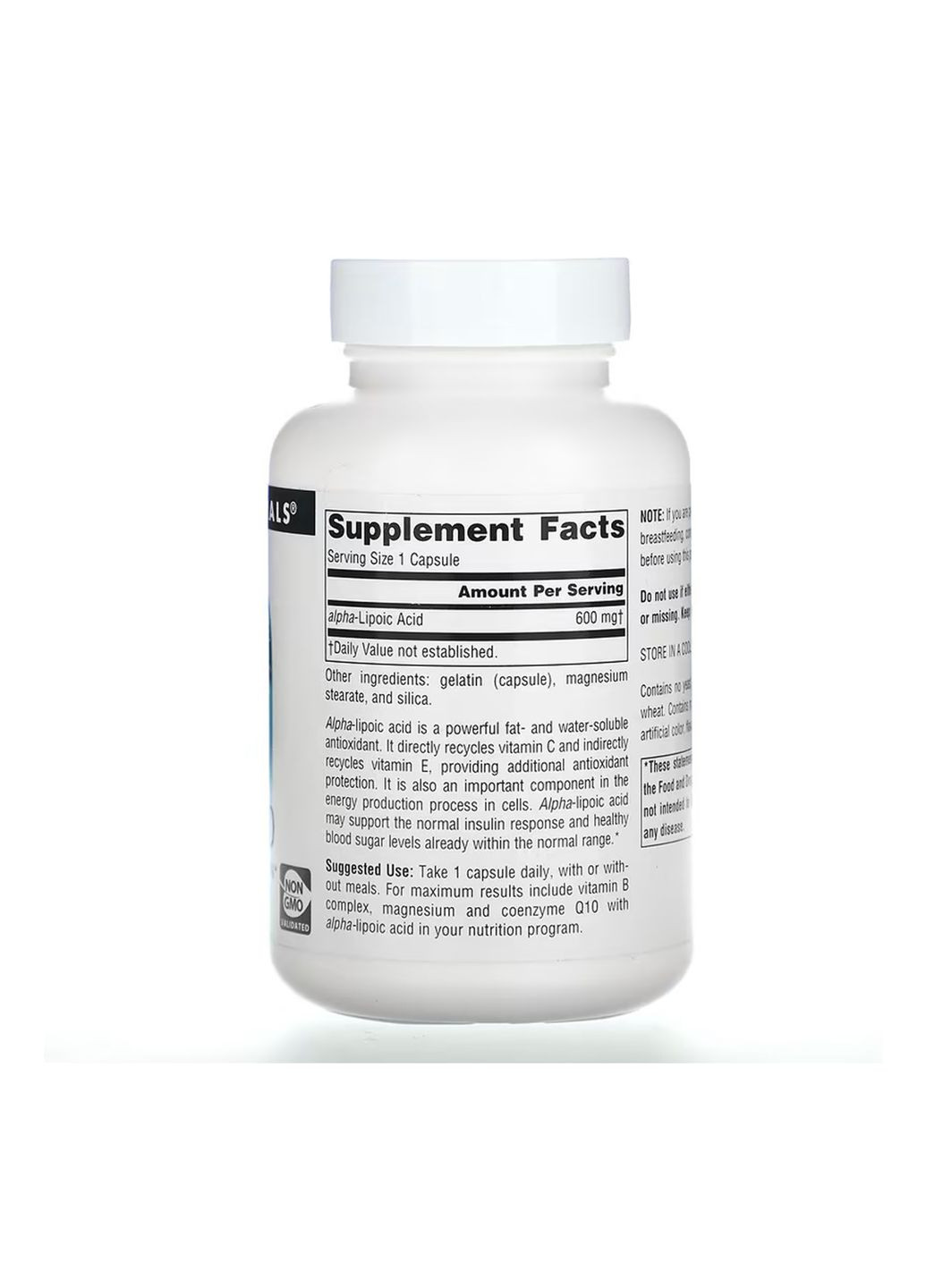 Альфа-ліпоєва кислота 600мг 60 капсул для контролю цукру в крові антиоксидант для здоров'я Source Naturals (368989072)