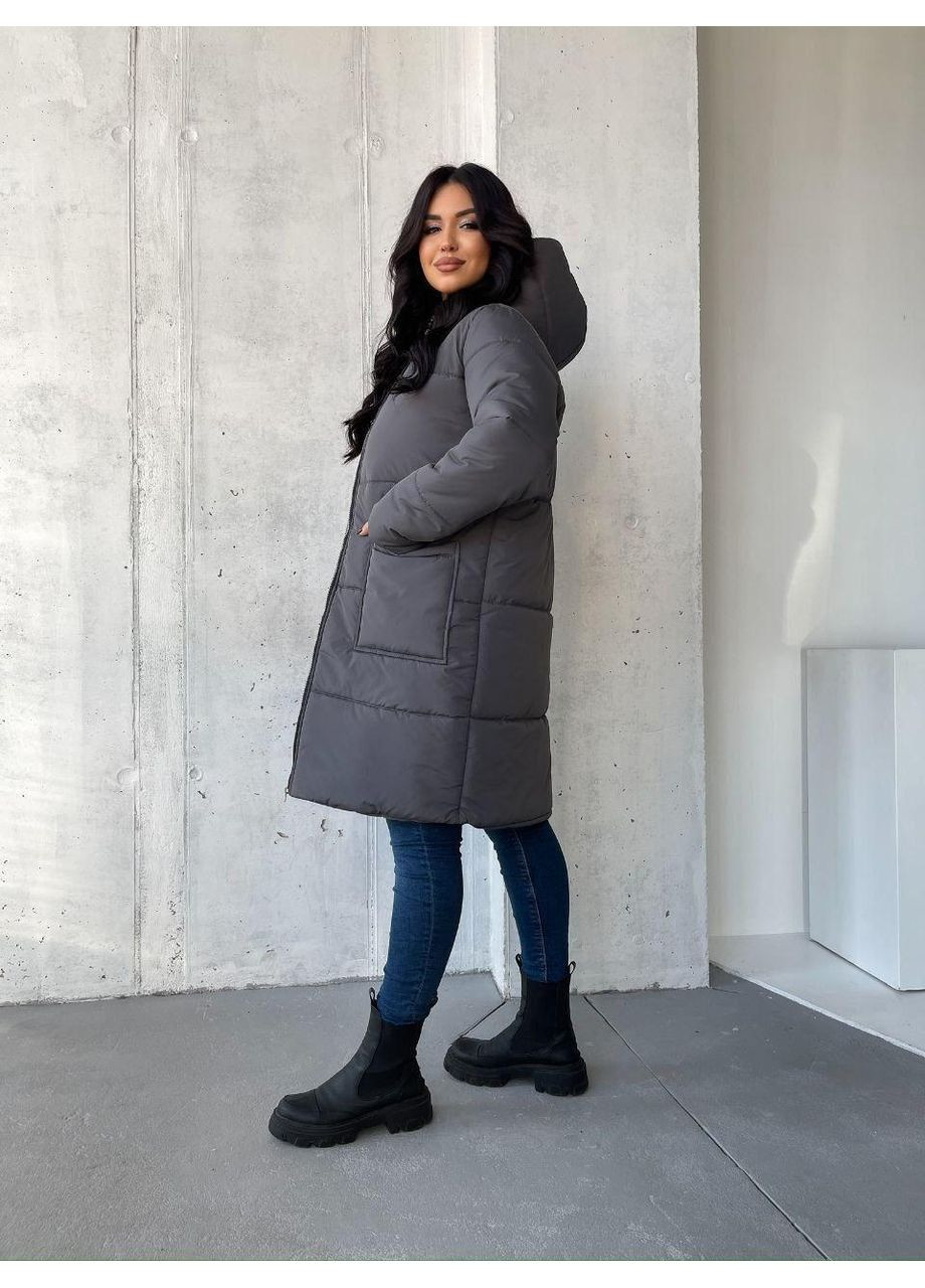 Сіре зимнє Тепле зимове пальто Sofia