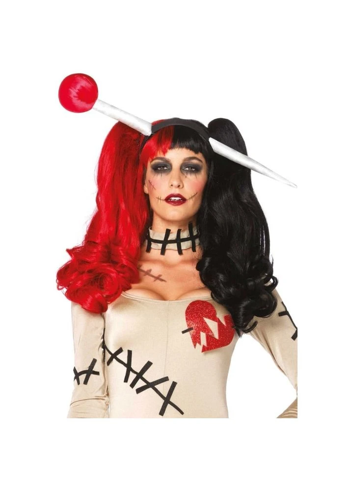 Парик Арлекино с хвостиками Harlequin черно-красный sexstyle Leg Avenue (391076894)