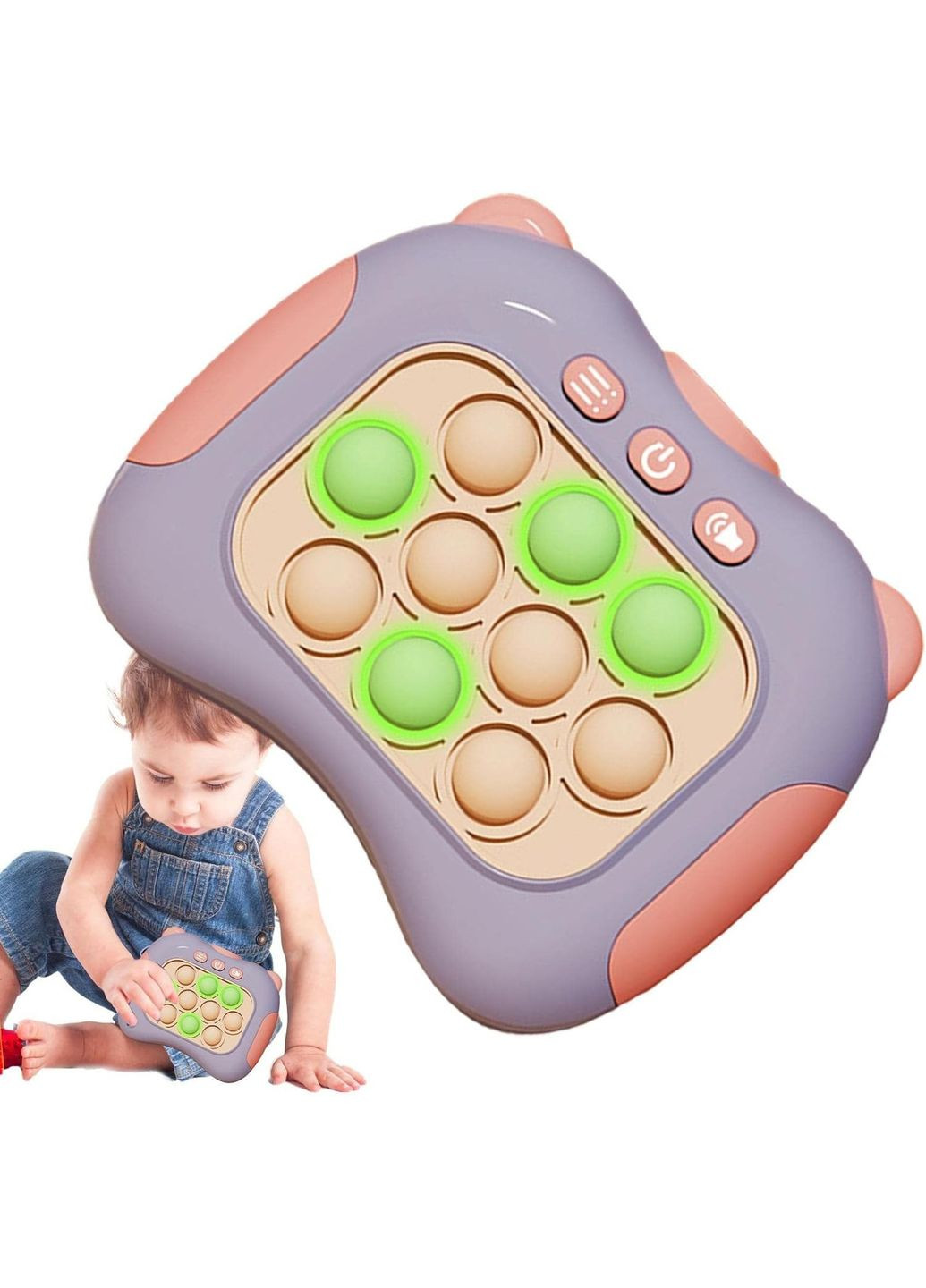Електронна приставка консоль Quick Push Game приставка гри Pop It Антистрес-текс струм іграшка (Кольор: Рurple No Brand (365721260)