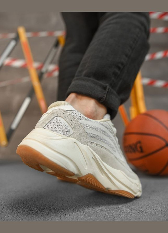 Кремові Осінні стильні чоловічі кросівки демісезонні кремові No Brand