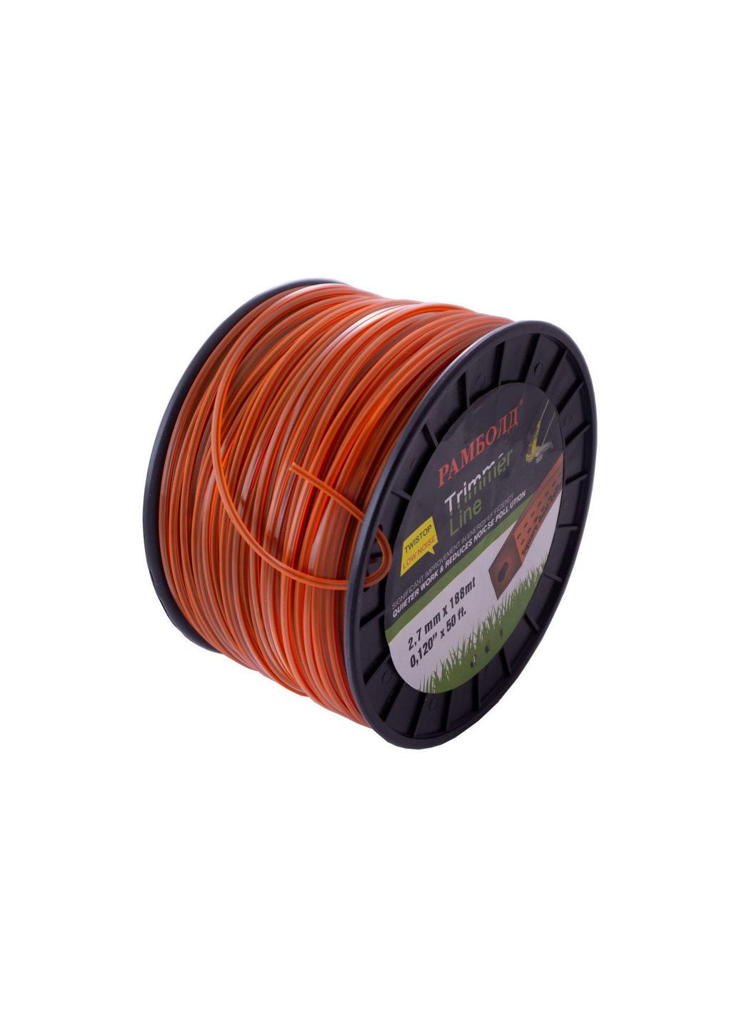 Лісочка для тримера 2.7 мм квадрат армований для газонів 188 м Рамболд (332632012)