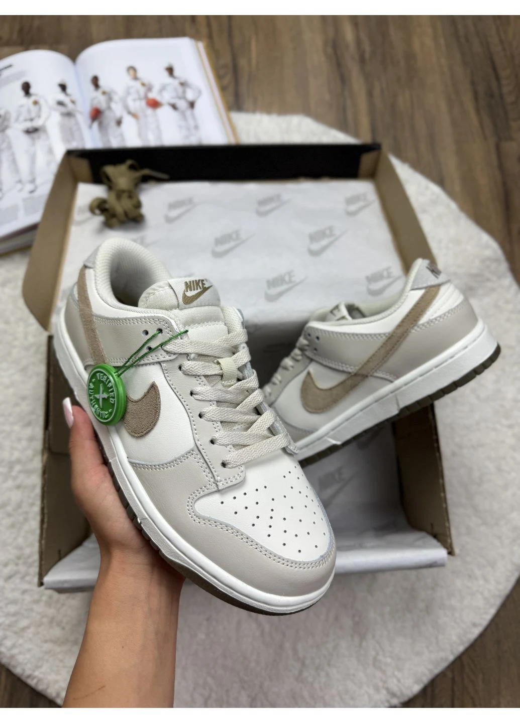 Білі кросівки чоловічі nike sb dunk low grey white brown найк сб данк білі демісезон No Brand