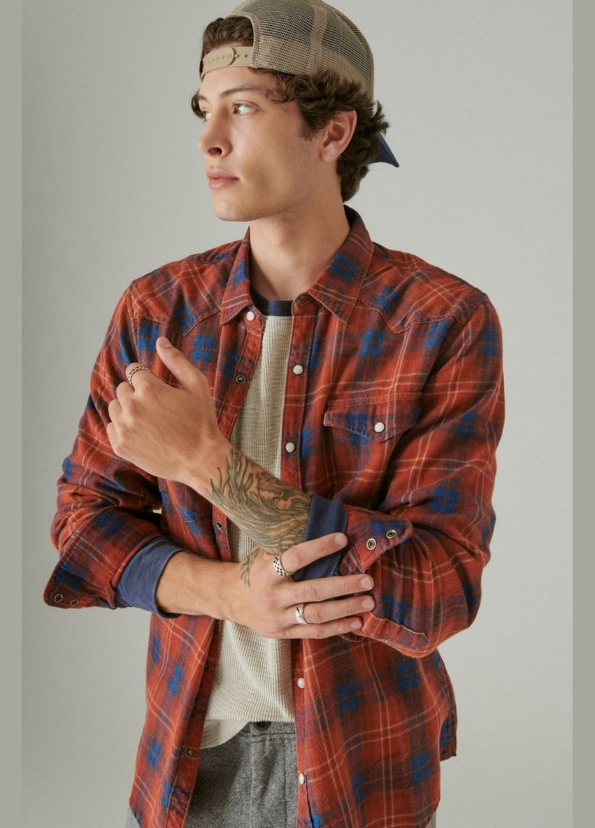 Красная кэжуал рубашка Lucky Brand