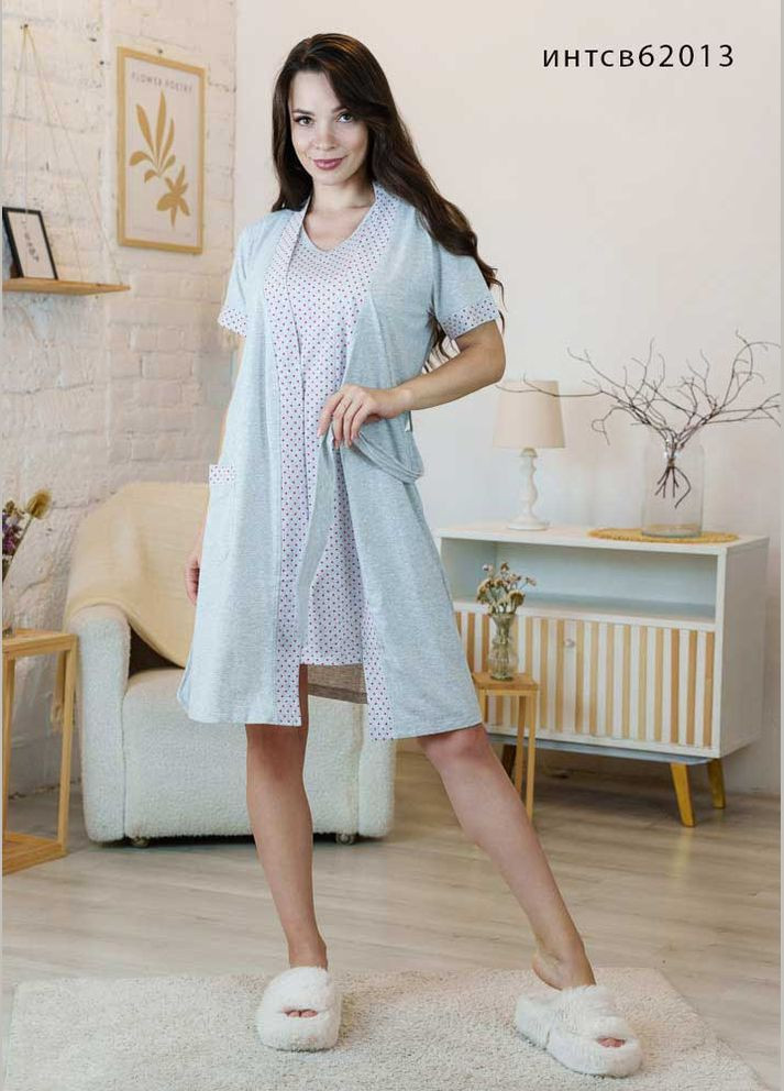 Прозрачный комплект туника с халатиком. INTENSIVE