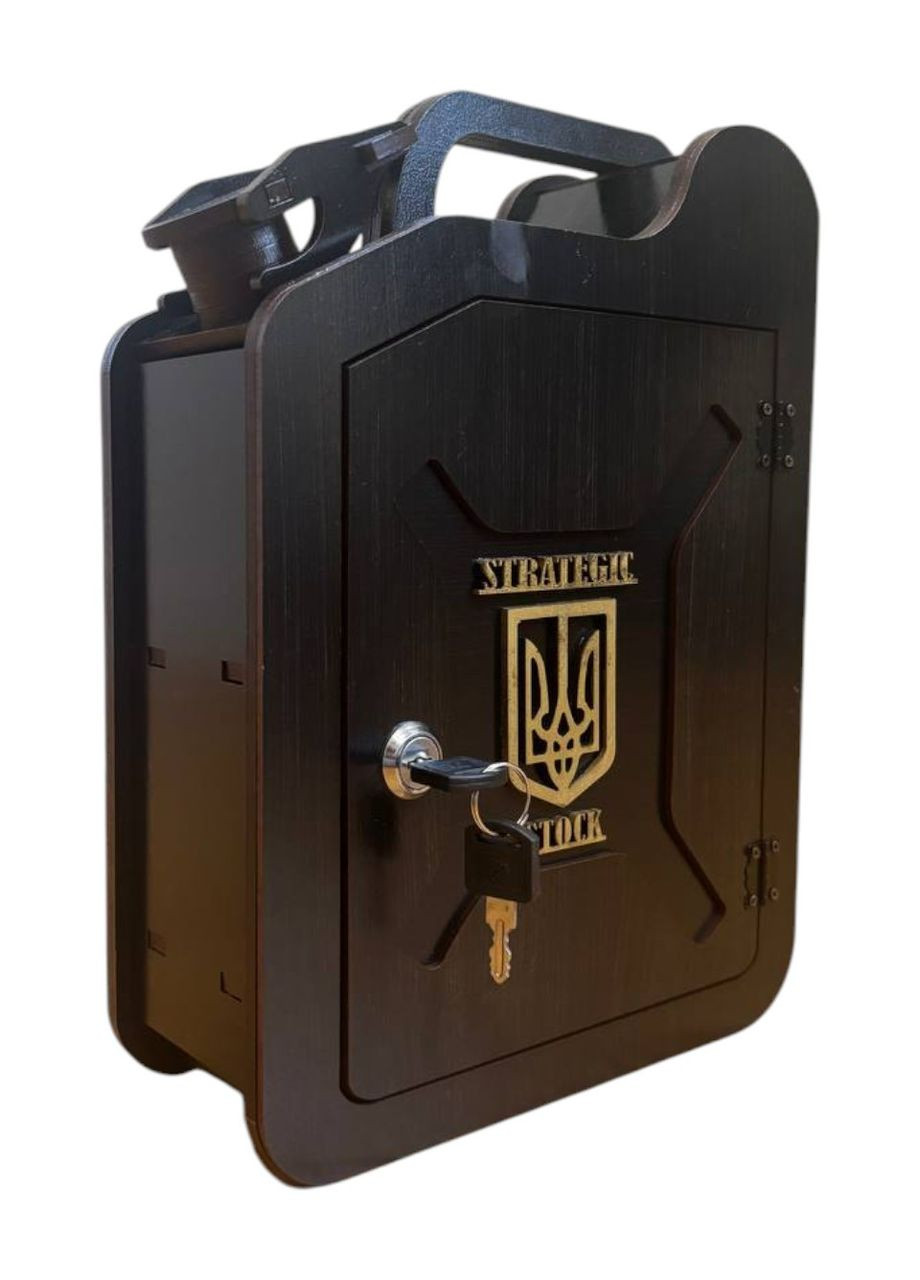 Міні Бар Каністра для Пляшок з Відсіком для Чарок та пляшки 33x24x9.5 см. 0.5 л.Темна No Brand (363133027)