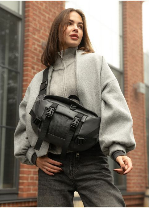 Большая женская поясная сумка бананка из экокожи Графитовая (867038721) Sambag (361244562)