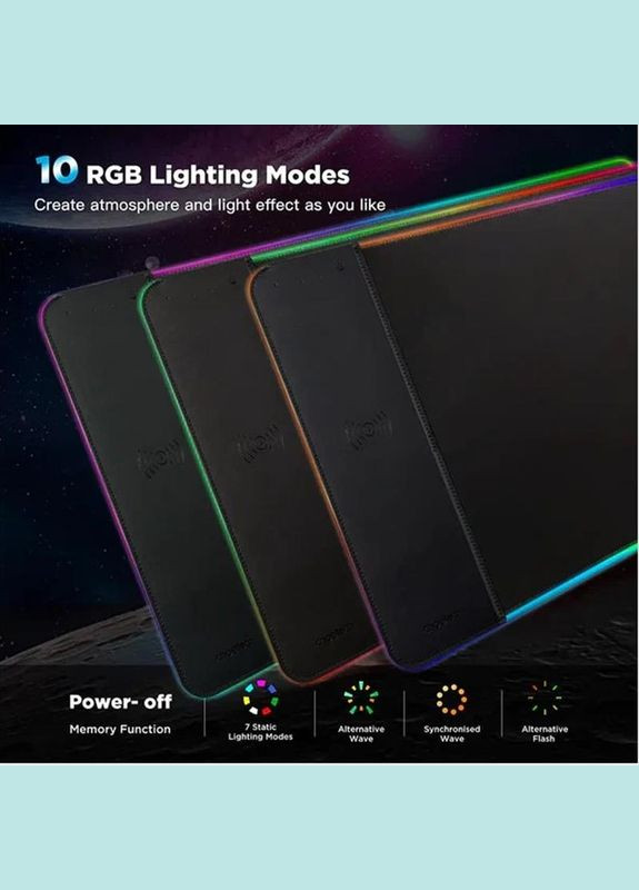 Коврик для мыши с беспроводным зарядным устройством (T543-F) RGB Illuminated 15W Wireless Charging Mouse Pad CHOETECH (336960104)