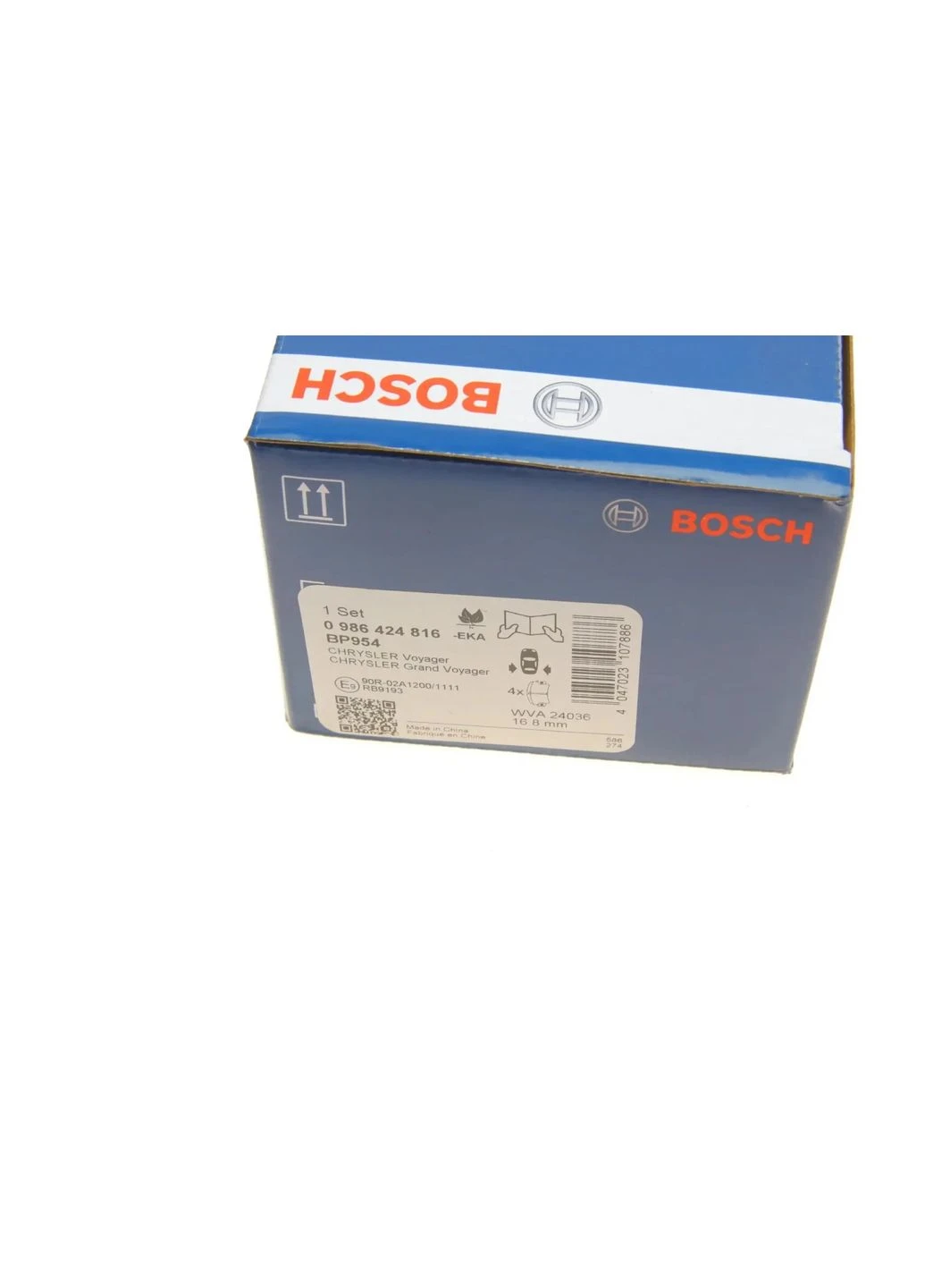 Колодки гальмівні (задні) Chrysler Voyager IV 00-08/Dodge Caravan 00-07/Jeep Cherokee 01-08 0 986 424 816 UA63 Bosch (332670571)
