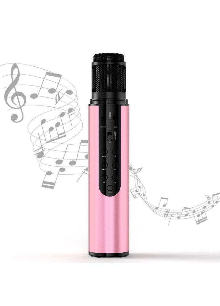Караоке микрофон K1 Premium розовый (стерео, звуковая карта) Losso (327041729)