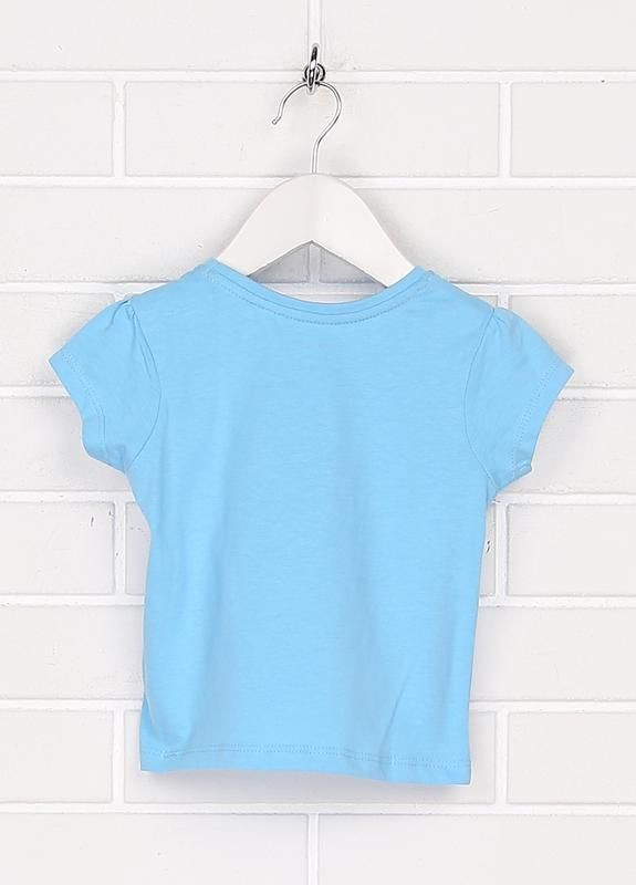 Синя демісезонна футболка бавовняна з принтом для дівчинки bdo43716 синій Primark