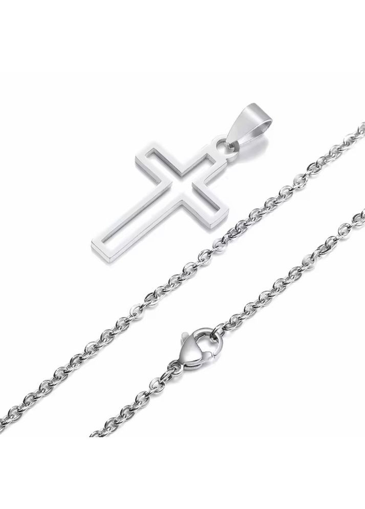 Сталевий ланцюжок з кулоном хрестик No Brand (349454540)