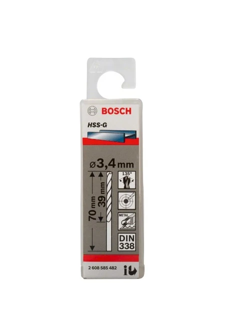 Свердло Standard (HSS-G, 3.4x70 мм) по металу (20367) Bosch (295033163)