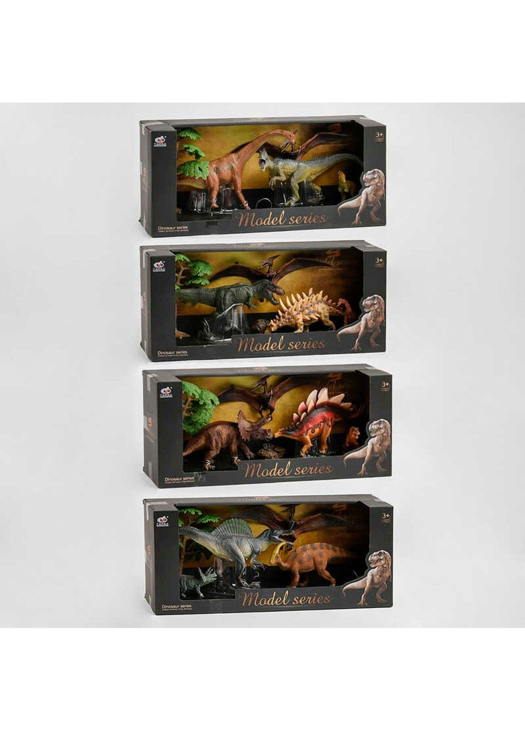 Набір динозаврів Q 9899 W3 (12) 4 види, 6 елементів, 4 динозаври, 2 аксесуари, в коробці No Brand (305848024)