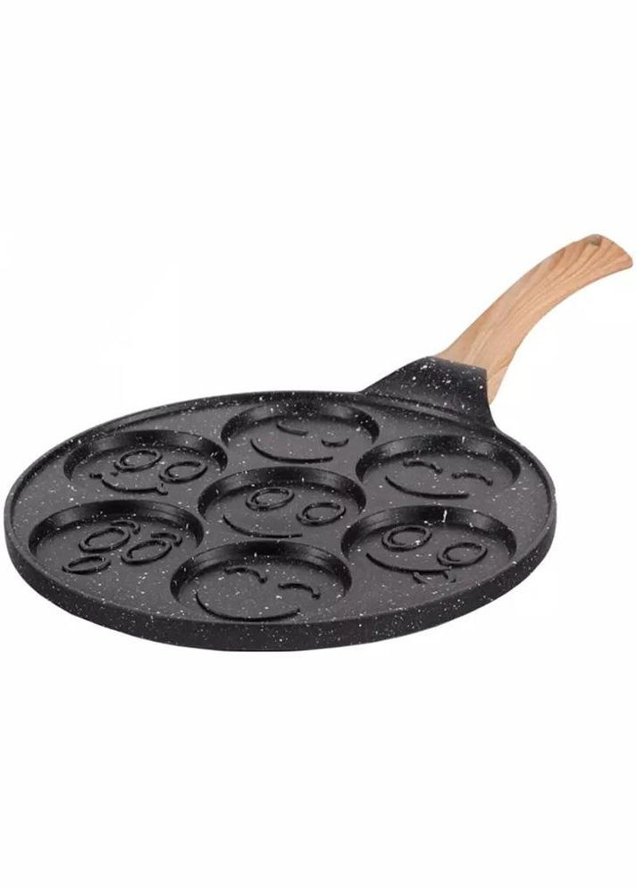 Сковорода "Посмішка" Ø26см для оладок, з антипригарним покриттям Marble Black (без індукції) Kamille (372174288)