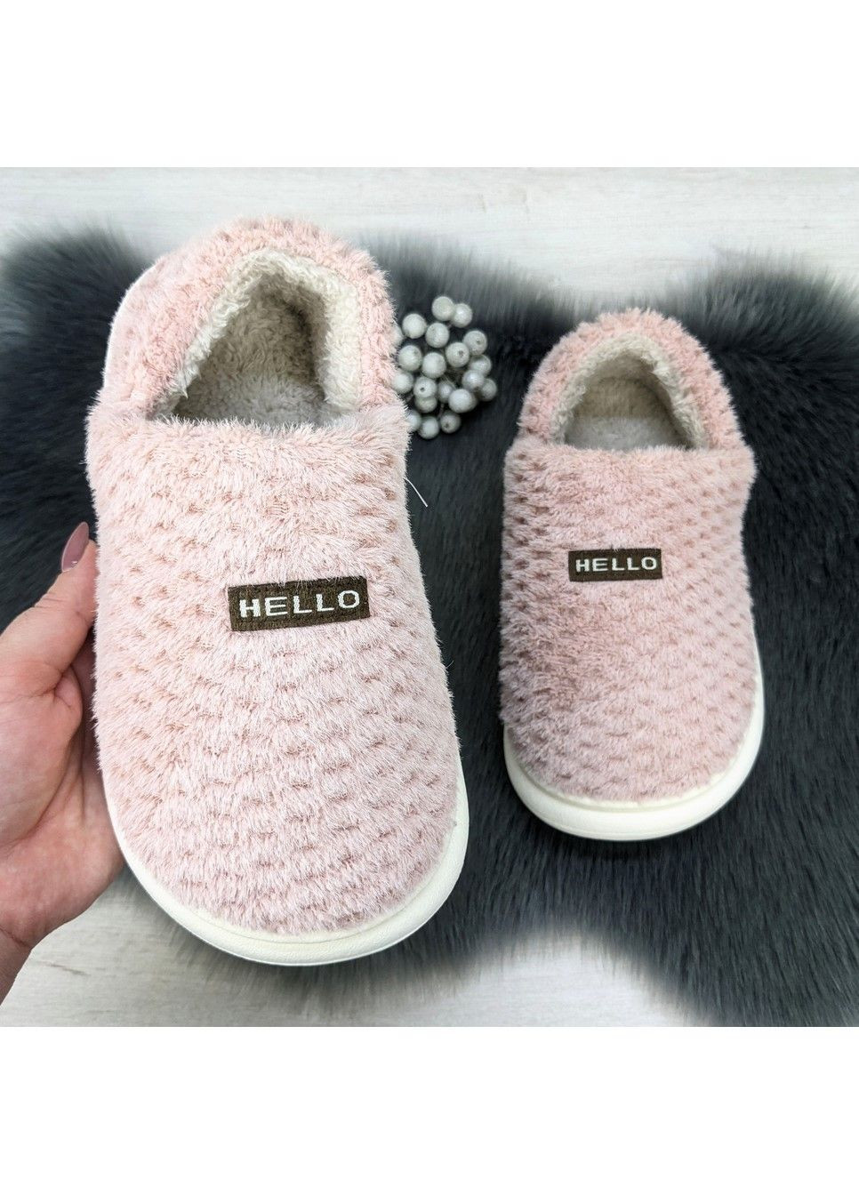 Розовые тапочки чуни женские теплые закрытые Lion