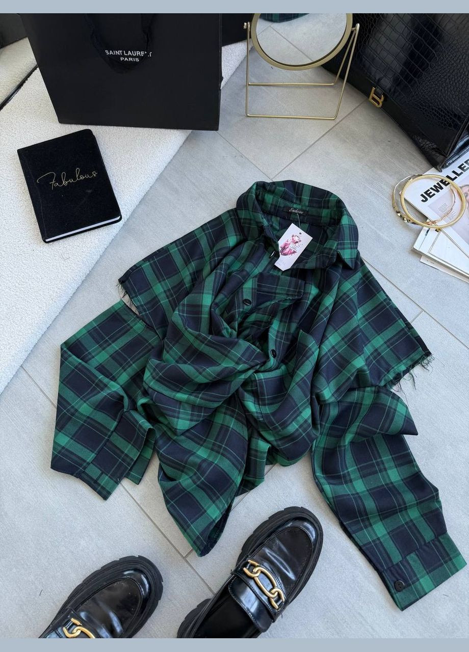 Красива сорочка в клітку, якісна та приємна до тіла, ідеально підходить для розмірів 42-46, стильна та зручна No Brand 1205-3 (324218915)