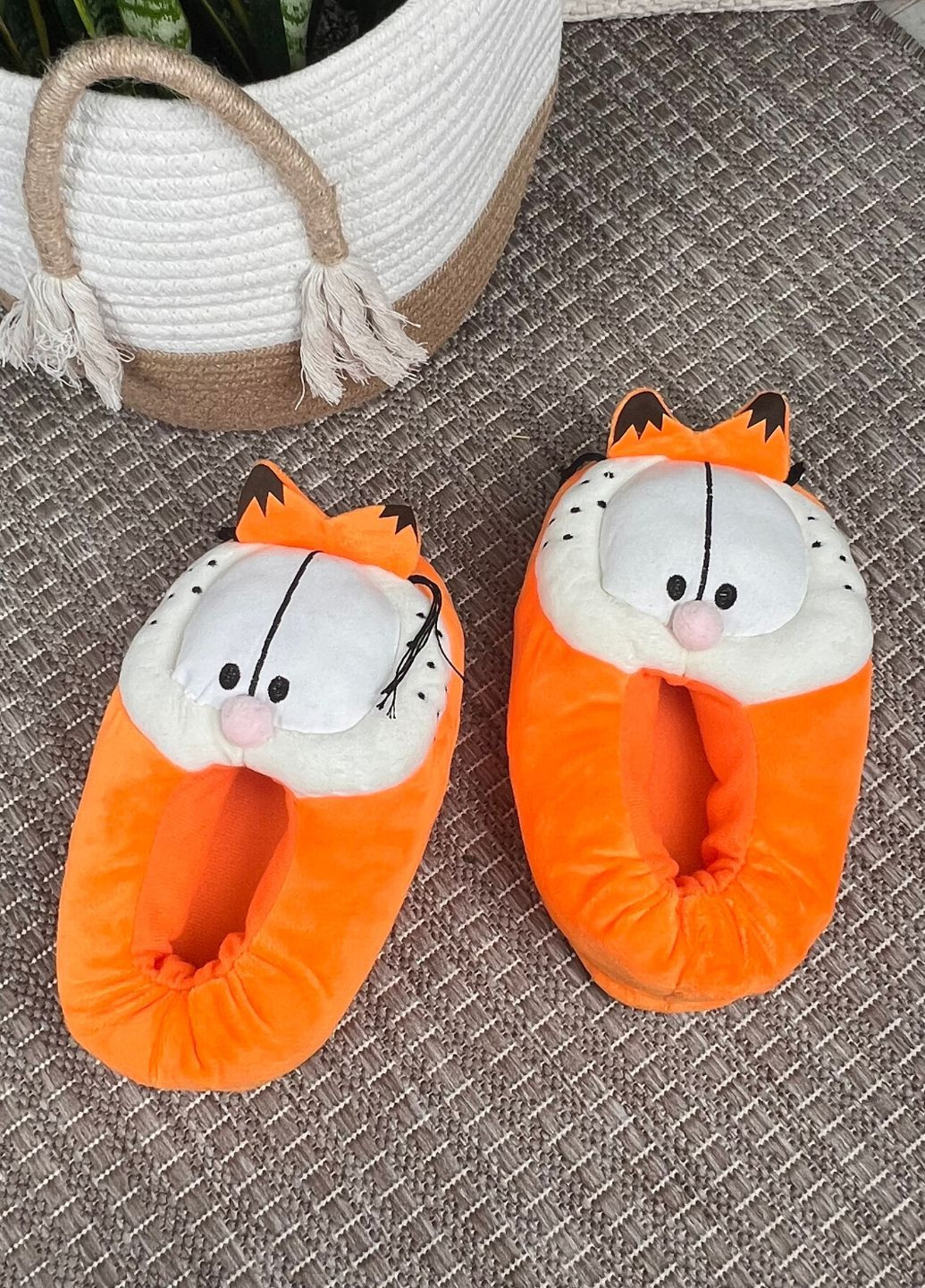 Плюшевые тапочки Гарфилд домашнии унисекс антискользящая подошва My Kigu (366874082)