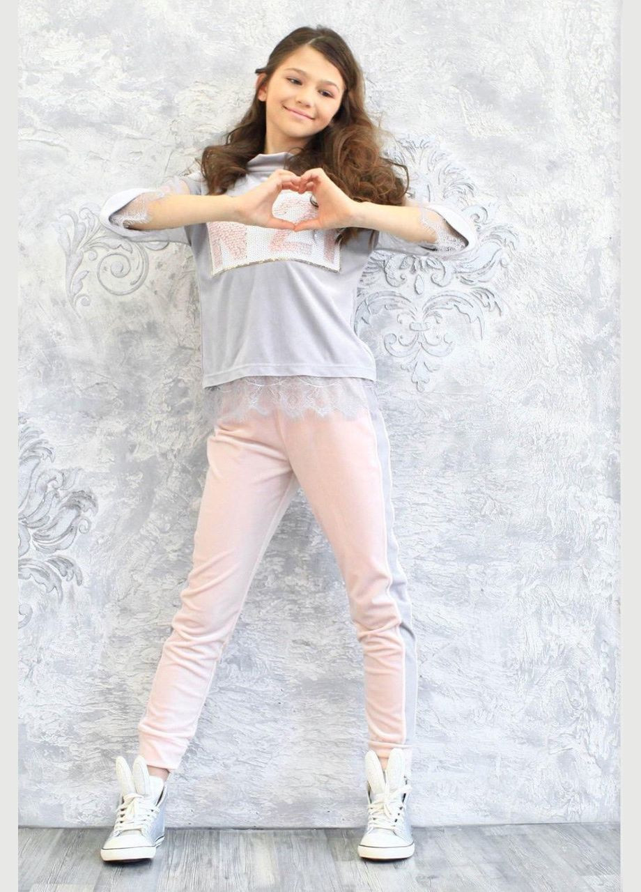 Кофта сіра оксамитова для дівчинки Mone (327825880)