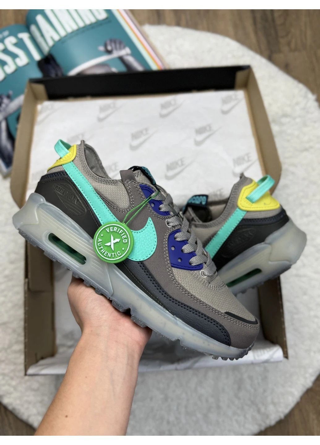 Чорні кросівки чоловічі nike air max 90 terrascape beige black mint найк аір макс 90 чорні демісезон No Brand