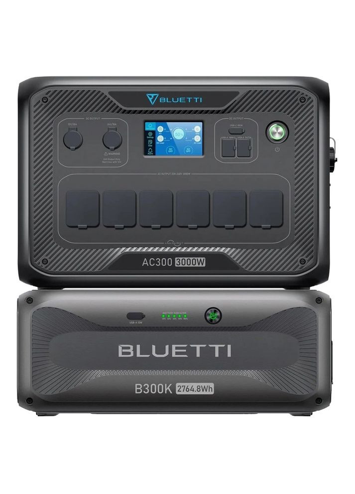 Зарядная станция AC300 + аккумуляторный модуль B300K, 3000W, 2764.8Wh, LiFePO4 Bluetti (369723353)