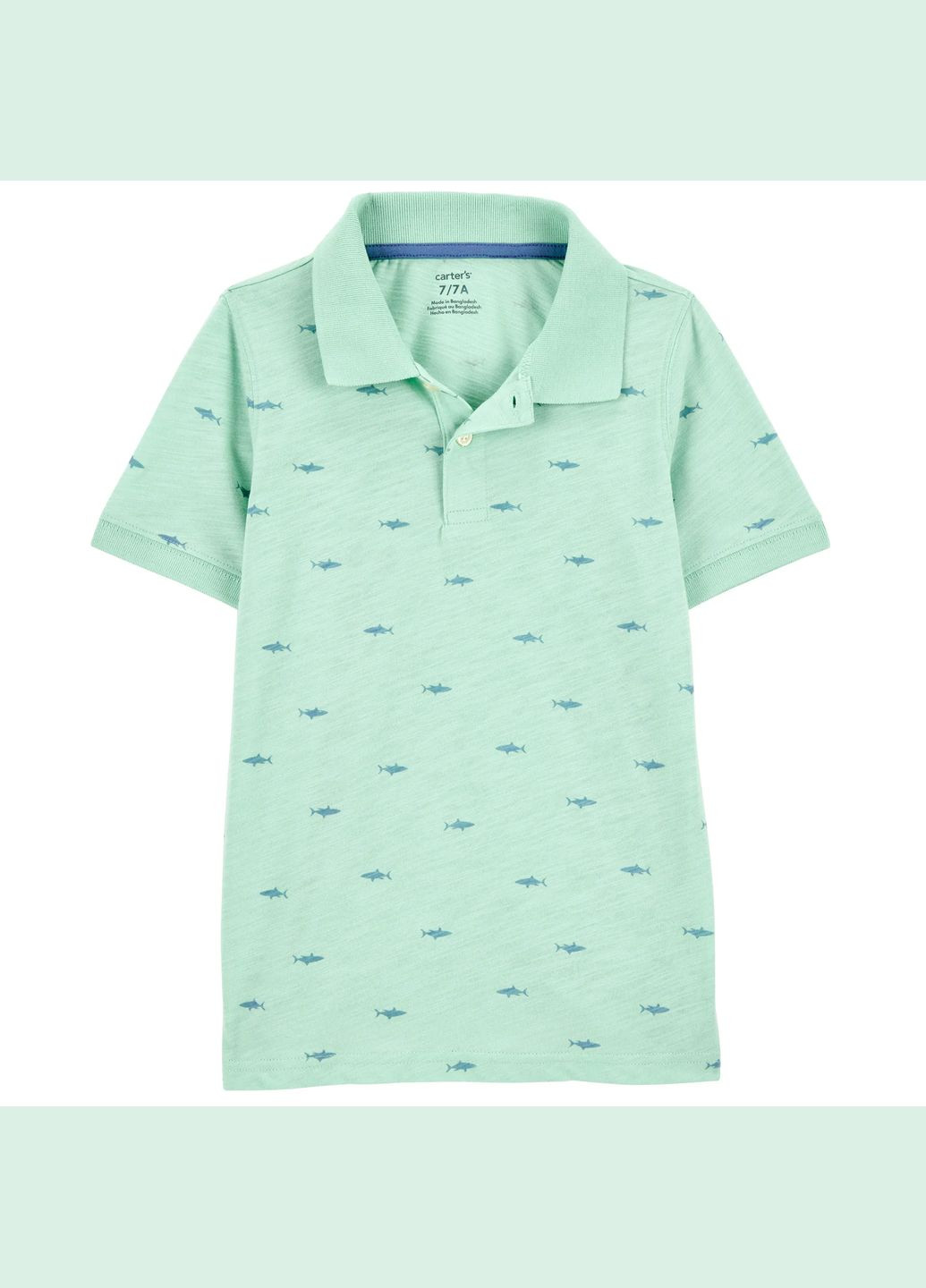 Зеленая детская футболка-поло для мальчика 128-136 см (3s792310_8) для мальчика Carter's