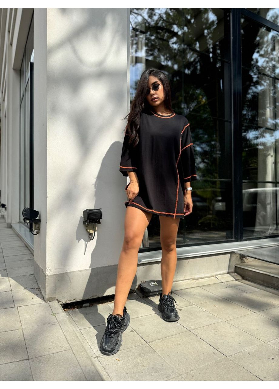 Оранжевое повседневный платье Vione однотонное