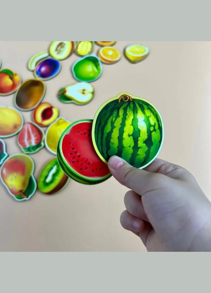 Деревянный пазл-вкладыш "Фрукты в разрезе" Ubumblebees (ПСД136) PSD136 сортер No Brand (330609856)