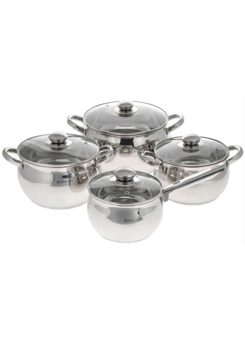 Універсальний набір каструль з кришками BH-0508 4 каструлі з нержавіючої сталі Bohmann (297330774)
