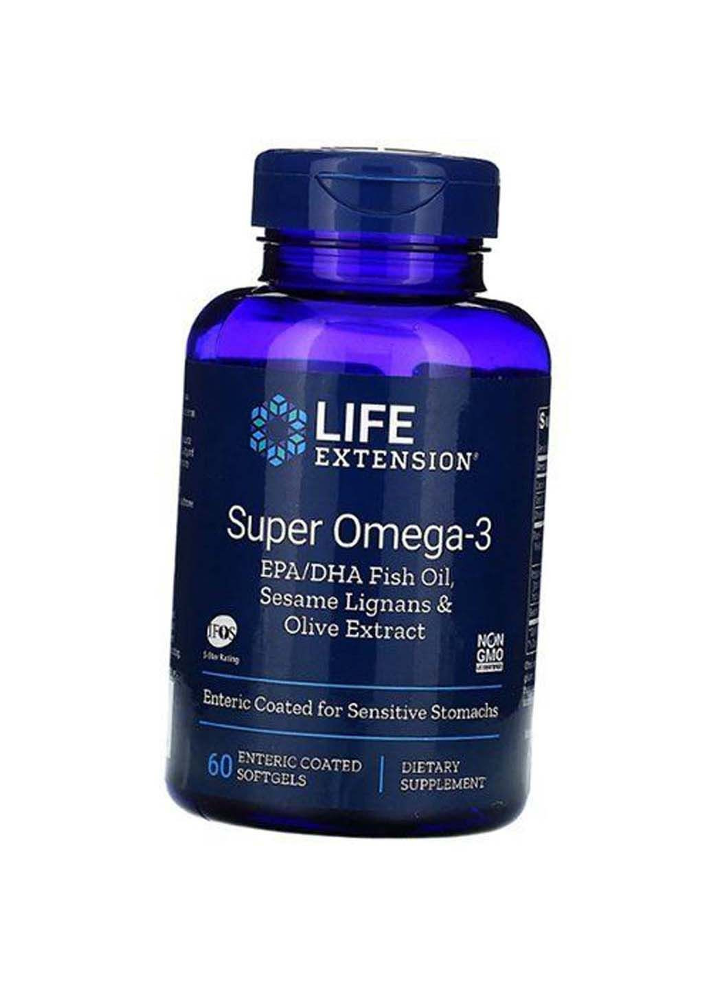 Super Omega-3 Enteric Coated 60гелкапс Life Extension (292710924)