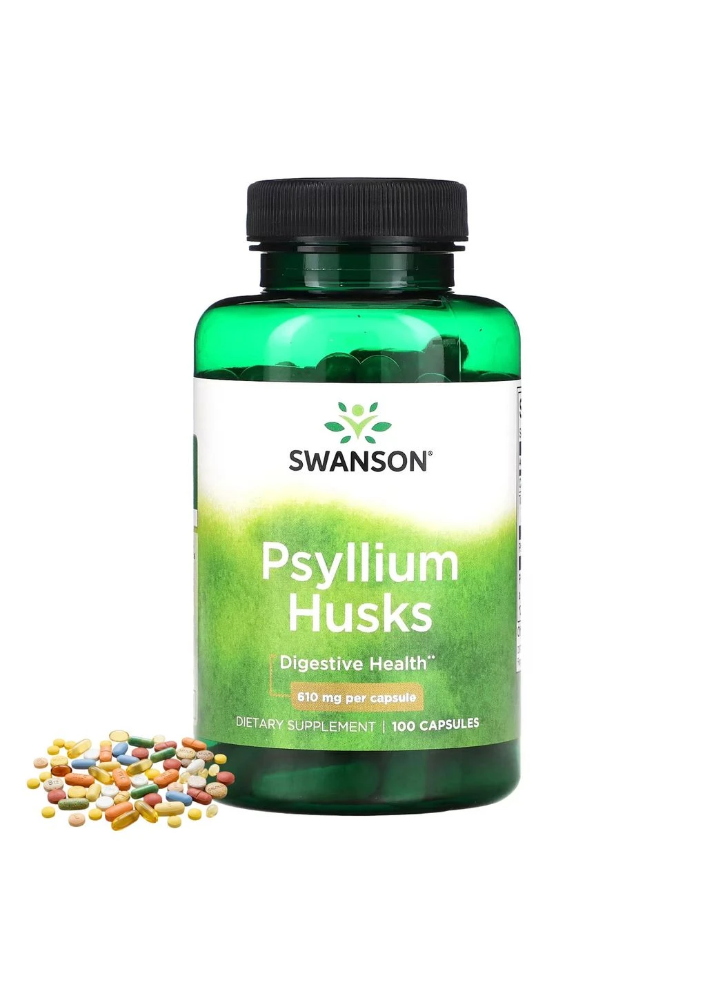 Psyllium Husks 610mg - 100 caps Swanson (381116647)