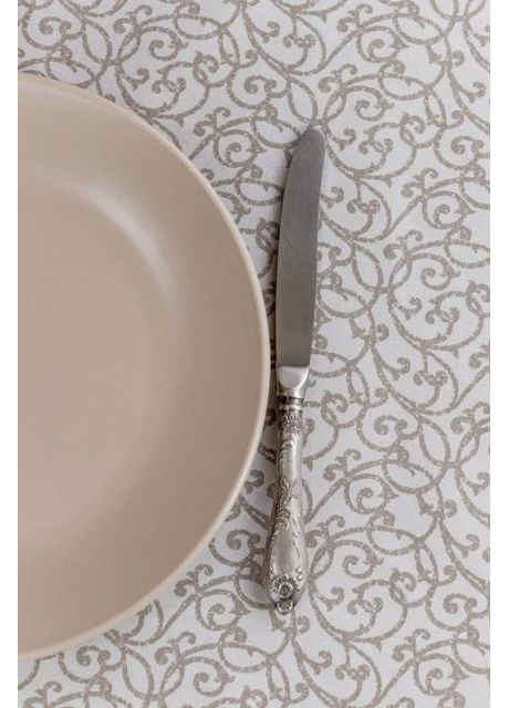 Скатертина водостійка кругла Simfoni 180 см Бежевий (8086) Прованс (361785157)