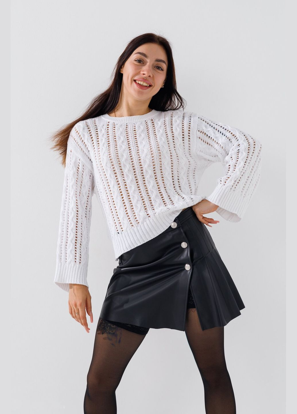 Черная повседневная однотонная юбка однотонная женская 5170 черный (2000990341136d) shop (2000990341136) Karol