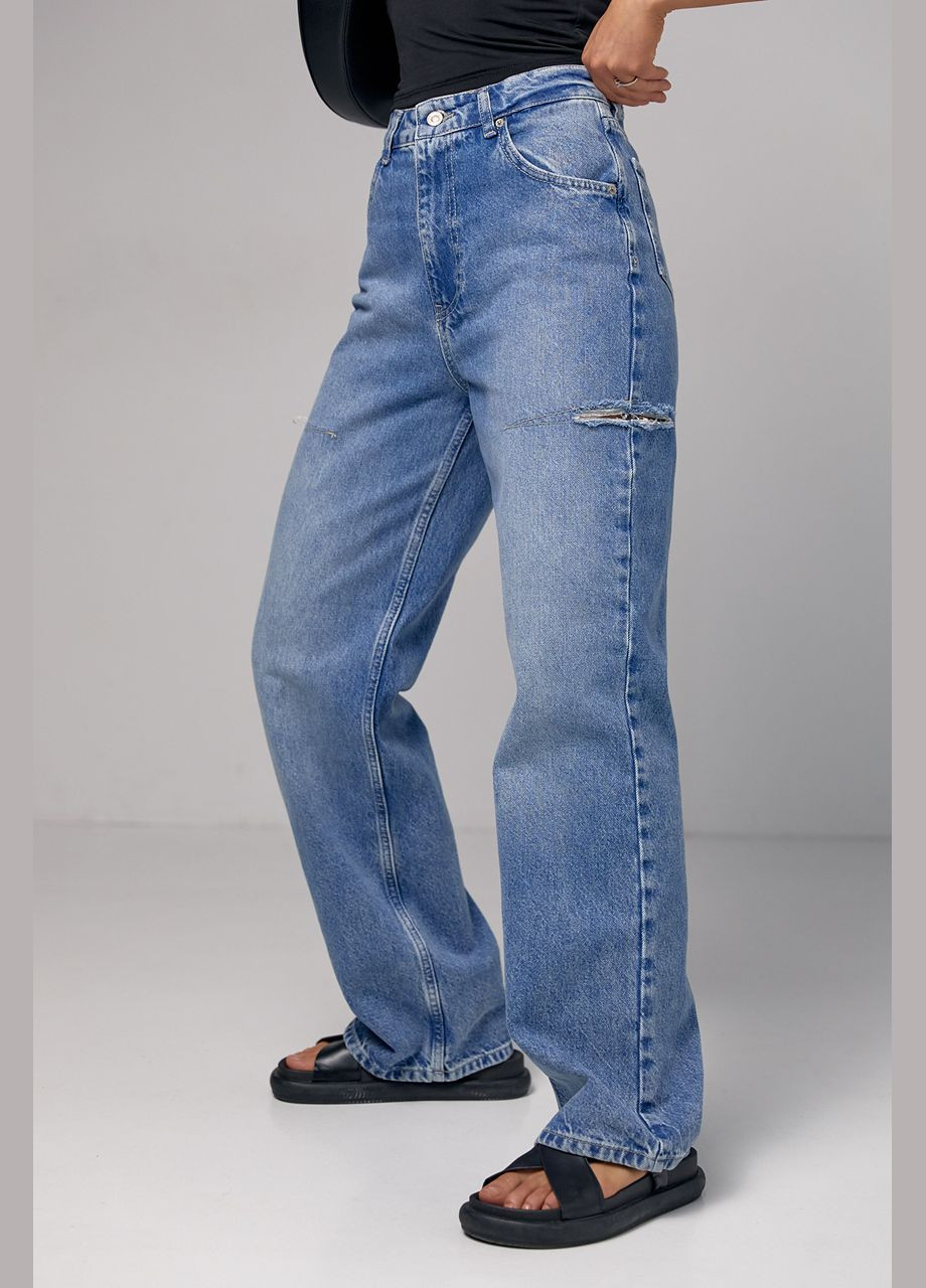 Жіночі джинси з декоративними розрізами на стегнах Lurex - (293293016)