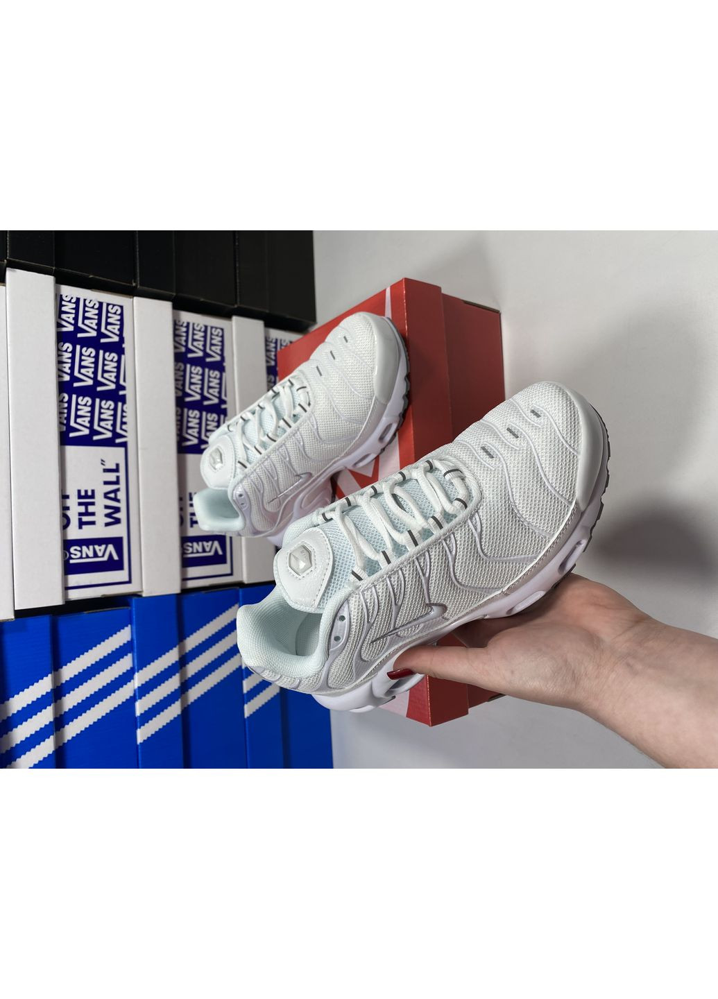 Білі Осінні кросівки чоловічі nike tn plus triple white найк аір макс тн плюс No Brand