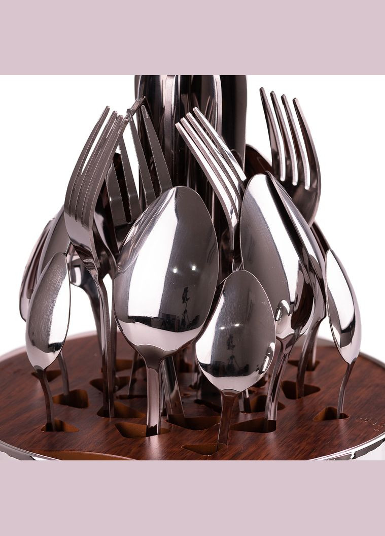 Набор столовых приборов из нержавеющей стали 24 штук, серебро TS Kitchen (322289304)