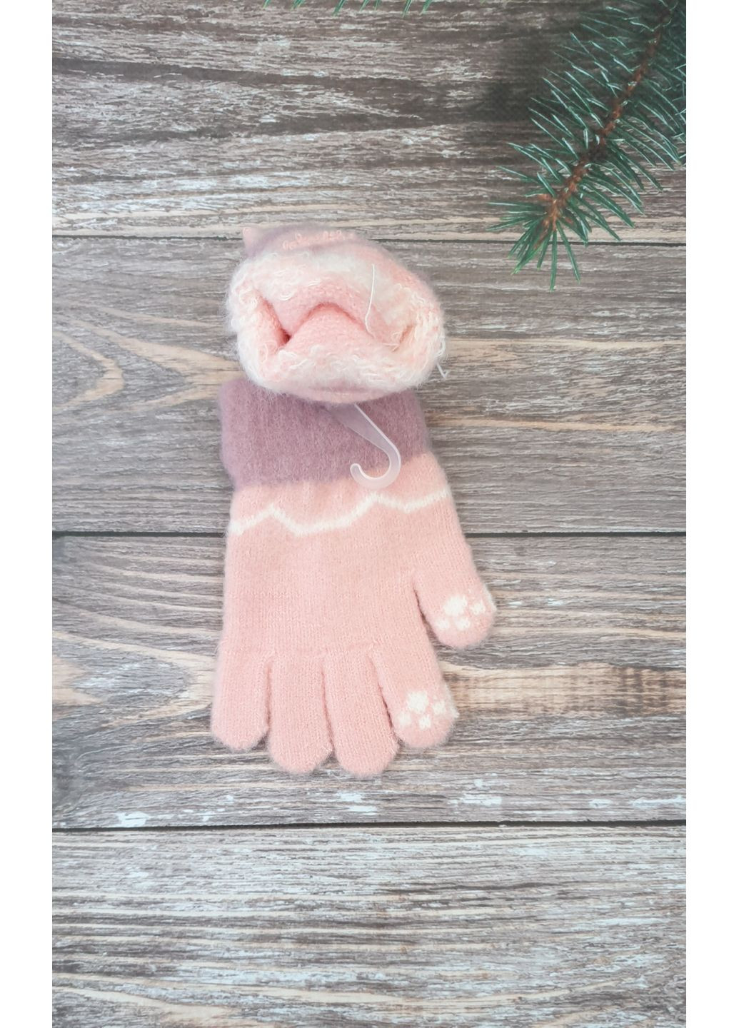 Детские одинарные вязаные перчатки для девочек No Brand (355336814)