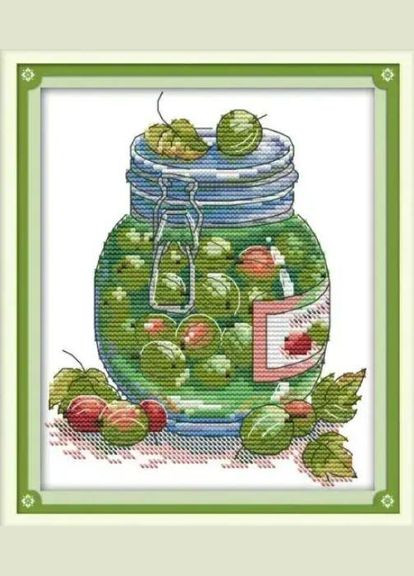 Набор для вышивания по нанесённой на канву схеме "Juicy gooseberry". AIDA 14CT printed, 18*21 см Joy Sunday (313614627)