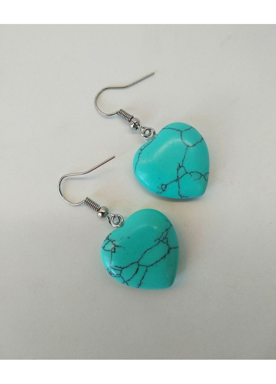 Серьги "Серденька" с камнем бирюза No Brand (370792151)