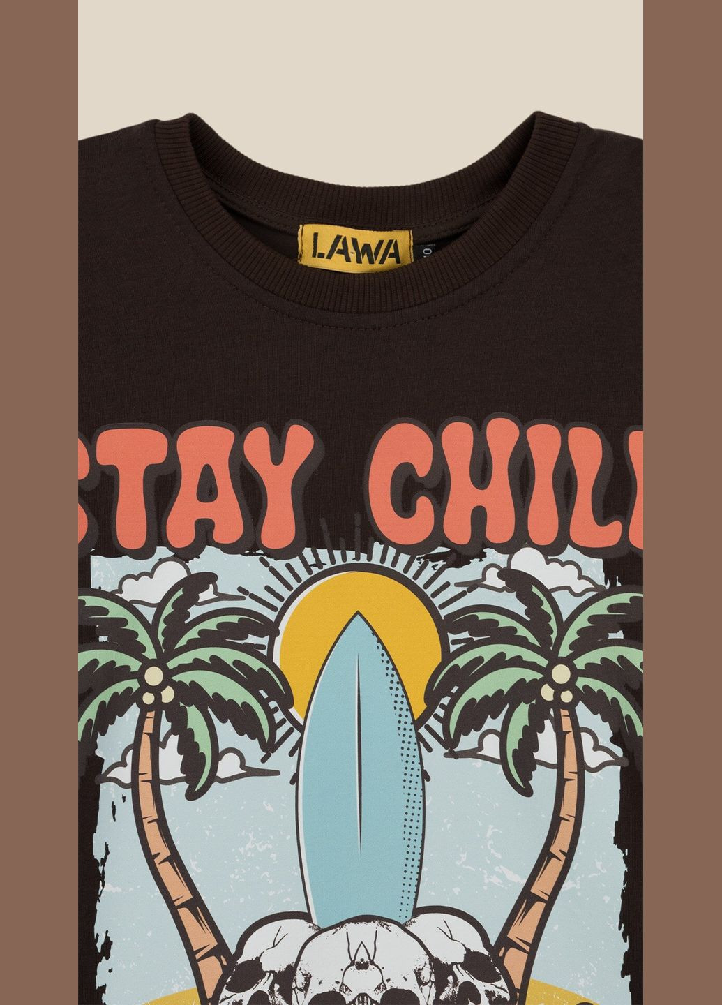 Коричневая летняя футболка с принтом для мальчика p-bb02316 134 см shop (2000999233661) LAWA